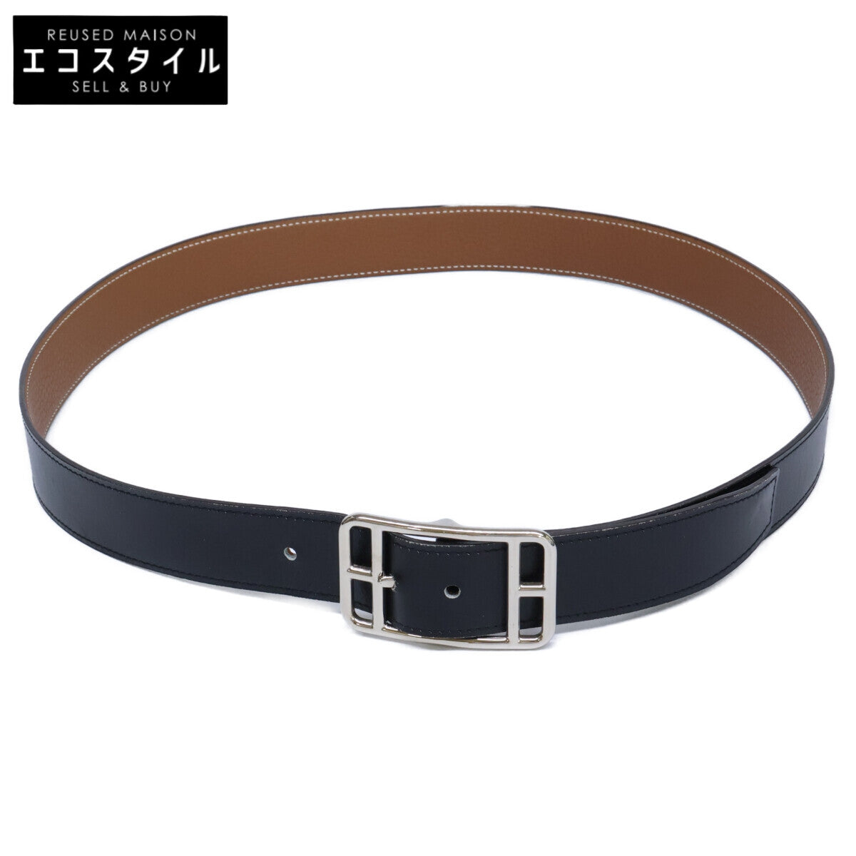 HERMES エルメス □R刻印 ケープコッド ボックスカーフ/ヴォー・トーゴ リバーシブル ベルト