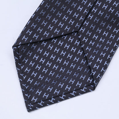 HERMES エルメス 【美品】Hアッシュ シルク ネクタイ