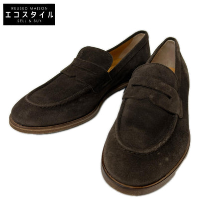 TOD'S トッズ ブラウン スエードレザー コインローファー シューズ