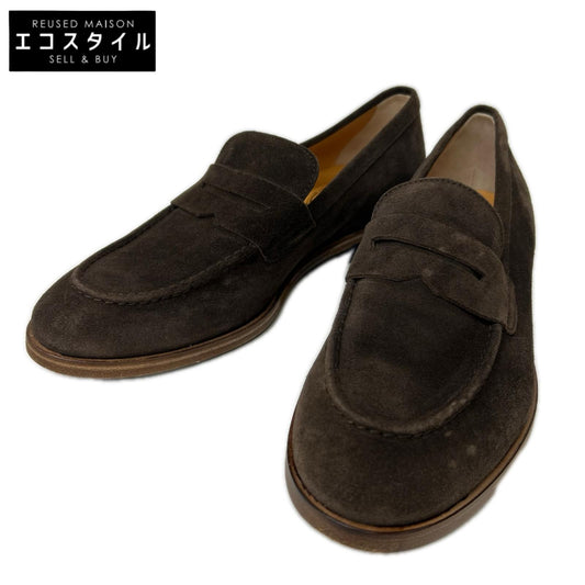 TOD'S トッズ ブラウン スエードレザー コインローファー シューズ