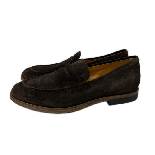 TOD'S トッズ ブラウン スエードレザー コインローファー シューズ