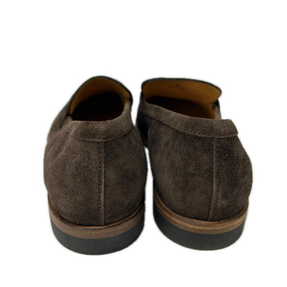 TOD'S トッズ ブラウン スエードレザー コインローファー シューズ