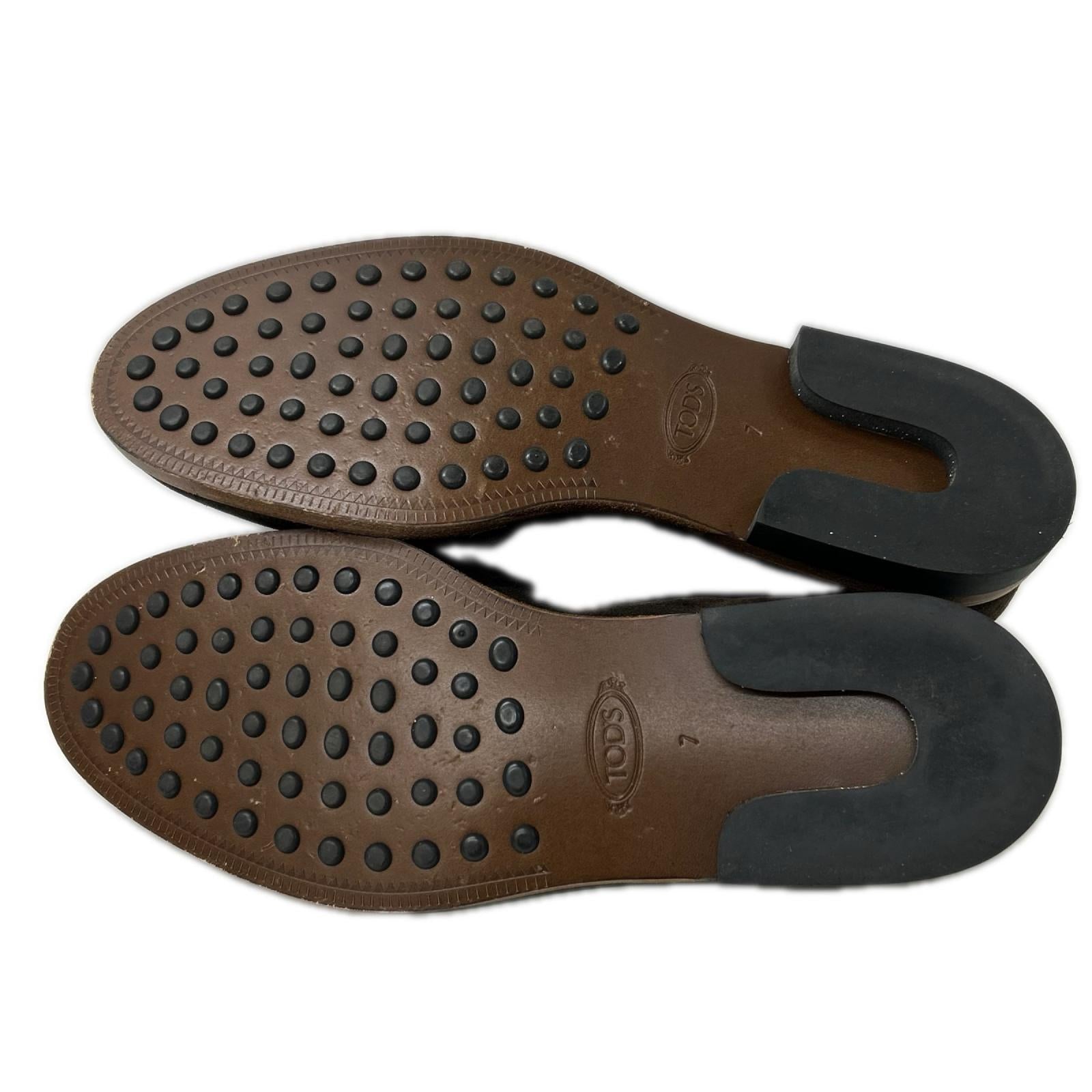 TOD'S トッズ ブラウン スエードレザー コインローファー シューズ