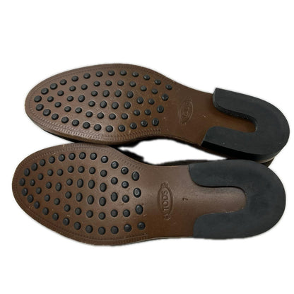 TOD'S トッズ ブラウン スエードレザー コインローファー シューズ