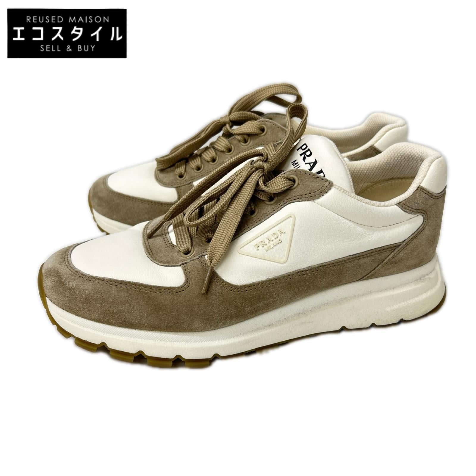PRADA プラダ 2EG 483 トライアングルロゴ レザースニーカー シューズ