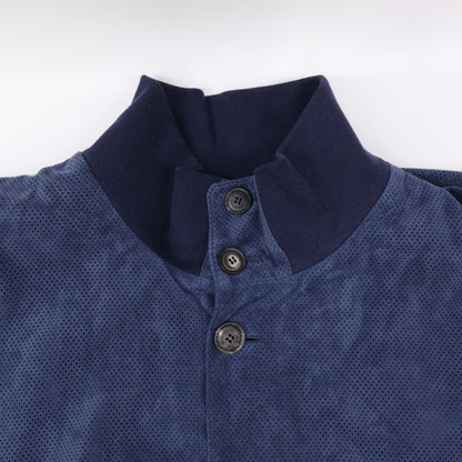 BRUNELLO CUCINELLI ブルネロクチネリ 【新品同様/国内正規】M0PCF1929 パンチングスムースレザー スタンドカラーブルゾン ジャケット