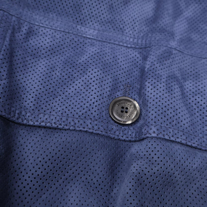 BRUNELLO CUCINELLI ブルネロクチネリ 【新品同様/国内正規】M0PCF1929 パンチングスムースレザー スタンドカラーブルゾン ジャケット