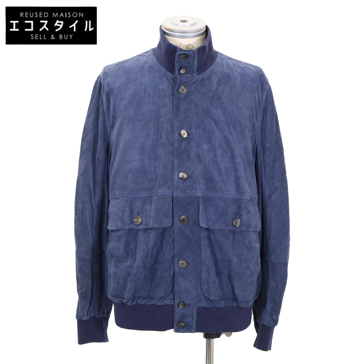 BRUNELLO CUCINELLI ブルネロクチネリ 【新品同様/国内正規】M0PCF1929 パンチングスムースレザー スタンドカラーブルゾン ジャケット