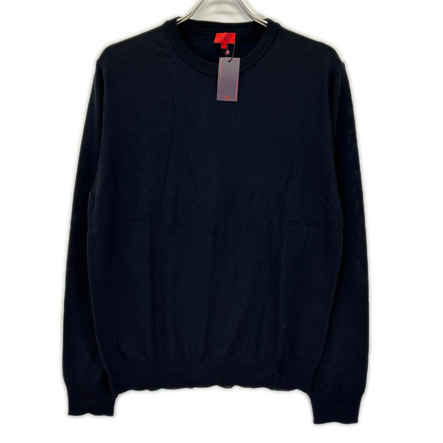 ISAIA イザイア MGKX05 ブラック クルーネック ハイゲージ ニット トップス
