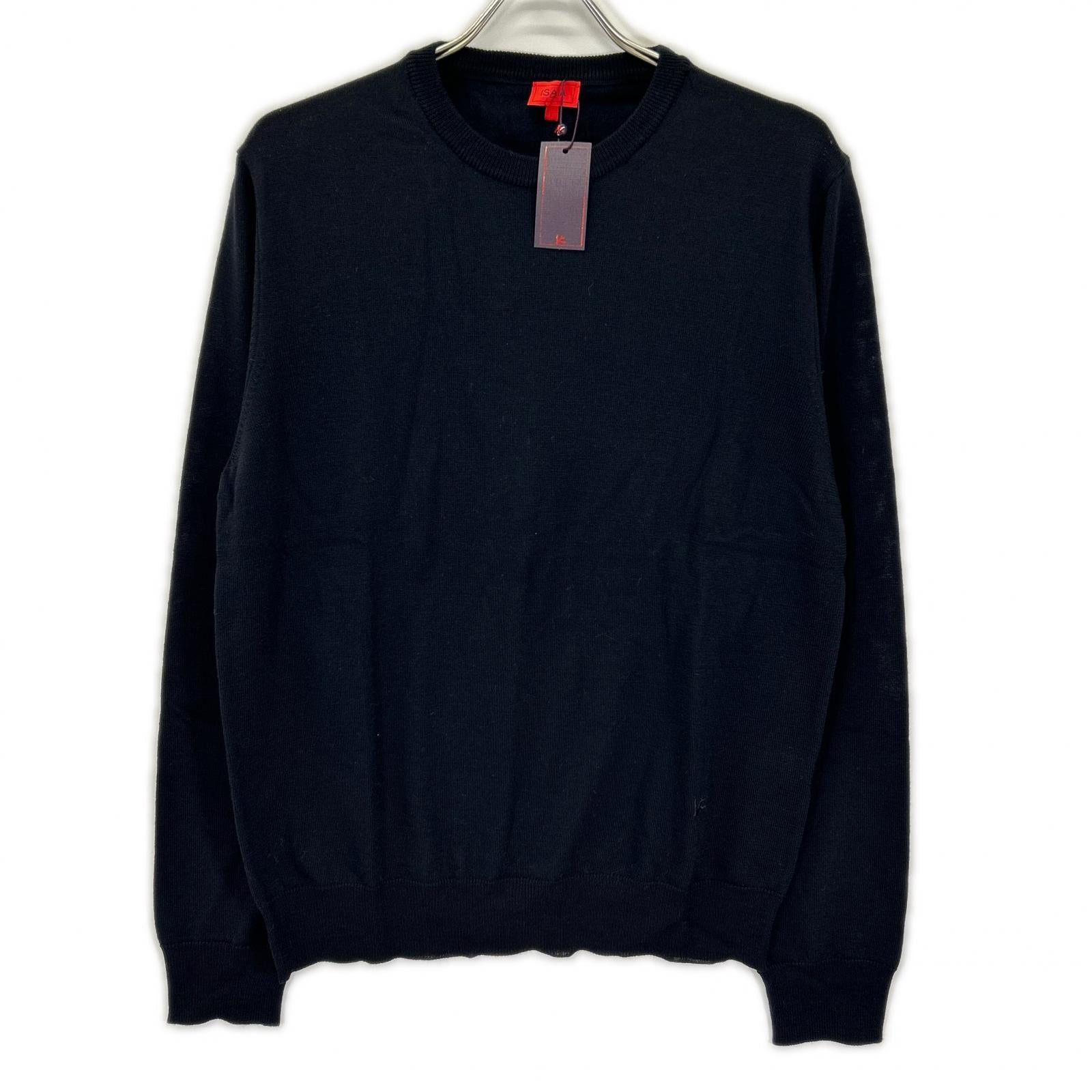 ISAIA イザイア MGKX05 ブラック クルーネック ハイゲージ ニット トップス