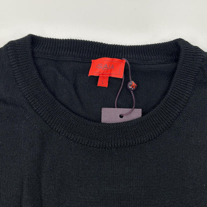 ISAIA イザイア MGKX05 ブラック クルーネック ハイゲージ ニット トップス