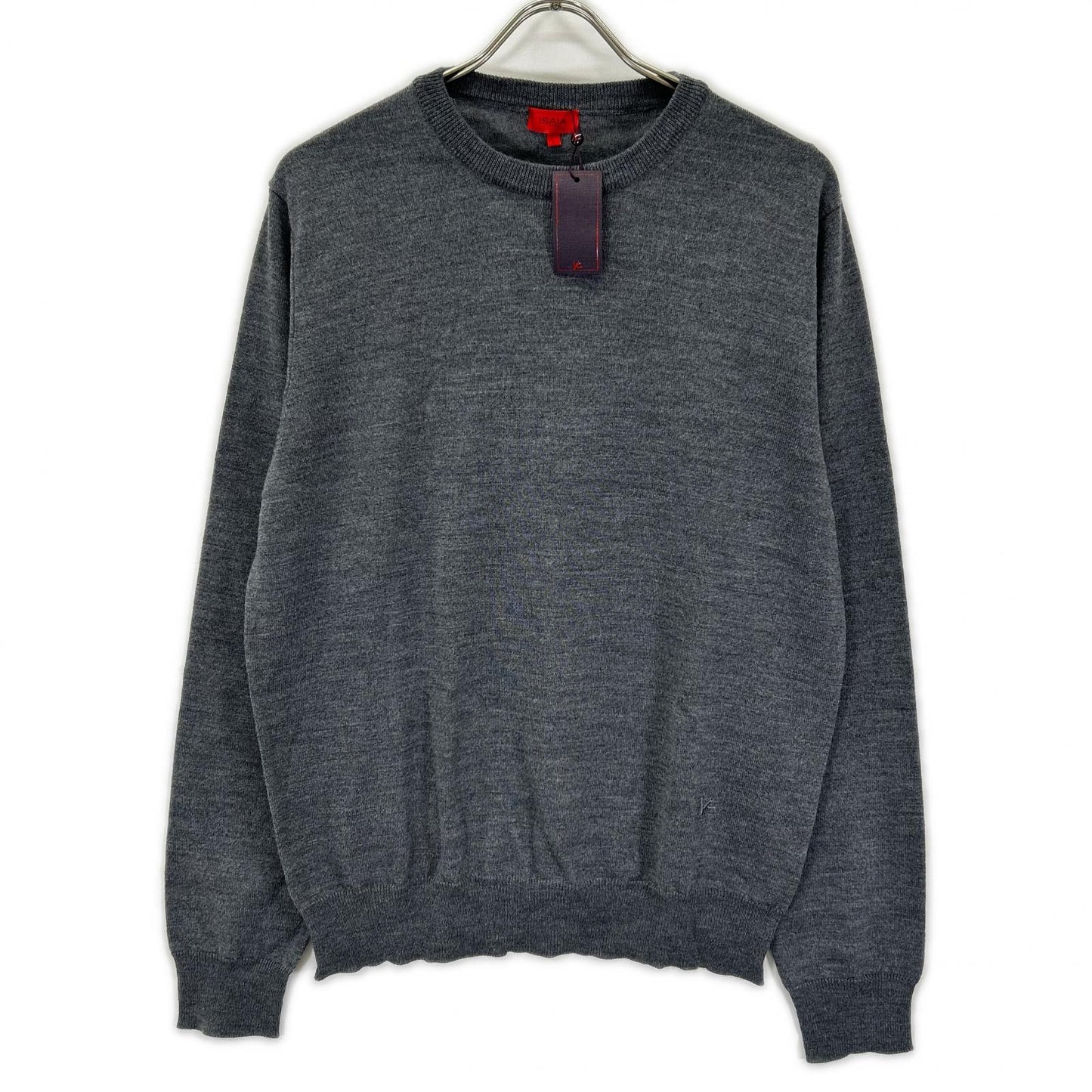 ISAIA イザイア MGKX05 グレー クルーネック ハイゲージ ニット トップス
