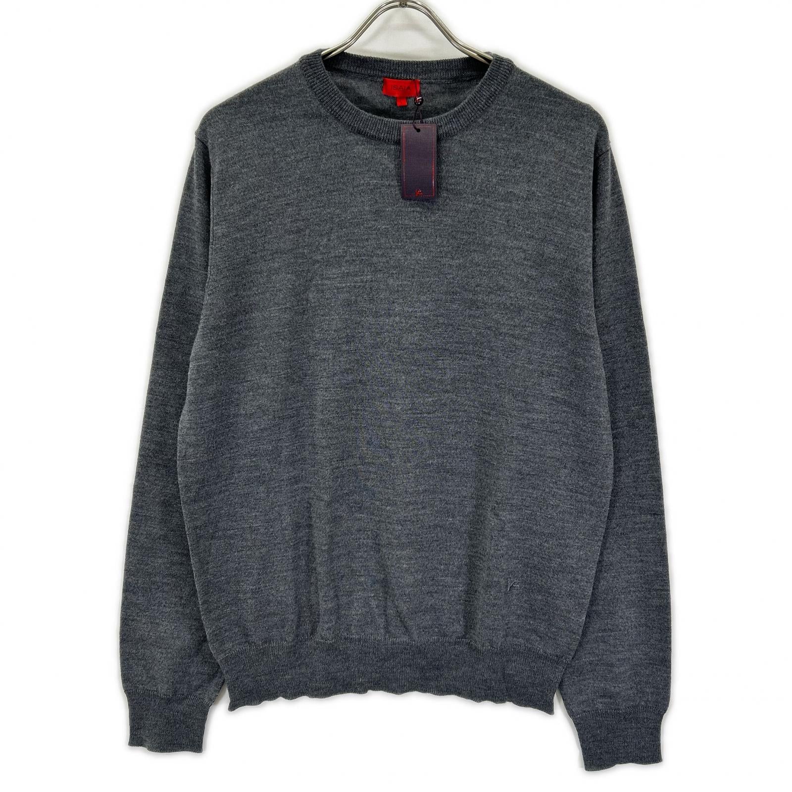 ISAIA イザイア MGKX05 グレー クルーネック ハイゲージ ニット トップス