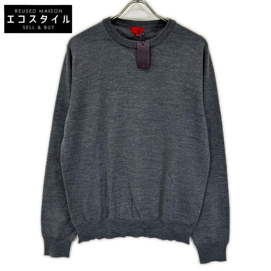 ISAIA イザイア MGKX05 グレー クルーネック ハイゲージ ニット トップス