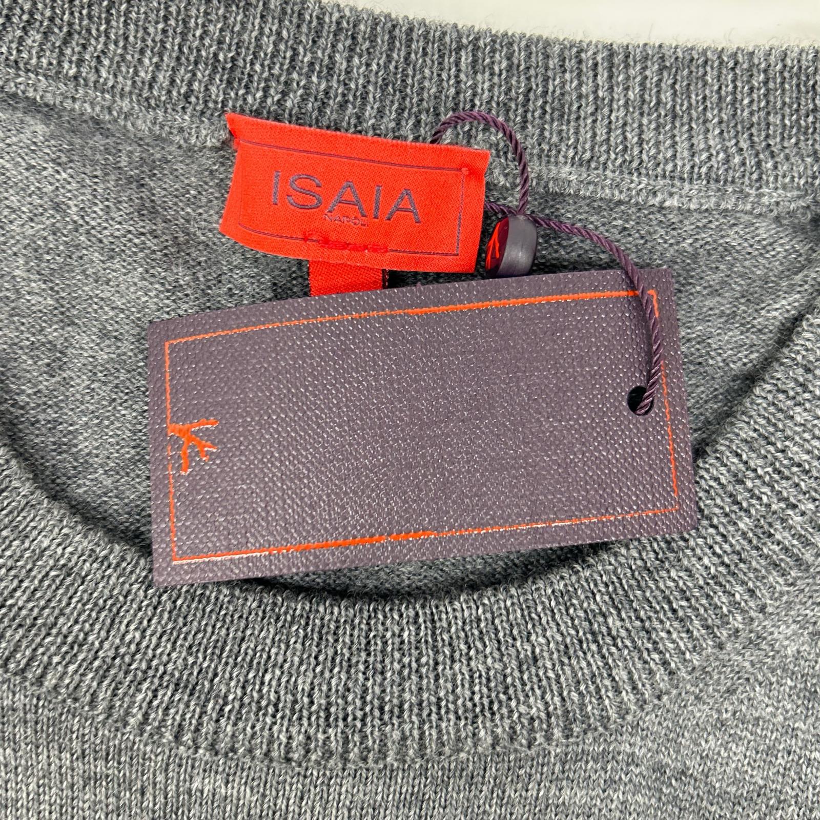 ISAIA イザイア MGKX05 グレー クルーネック ハイゲージ ニット トップス