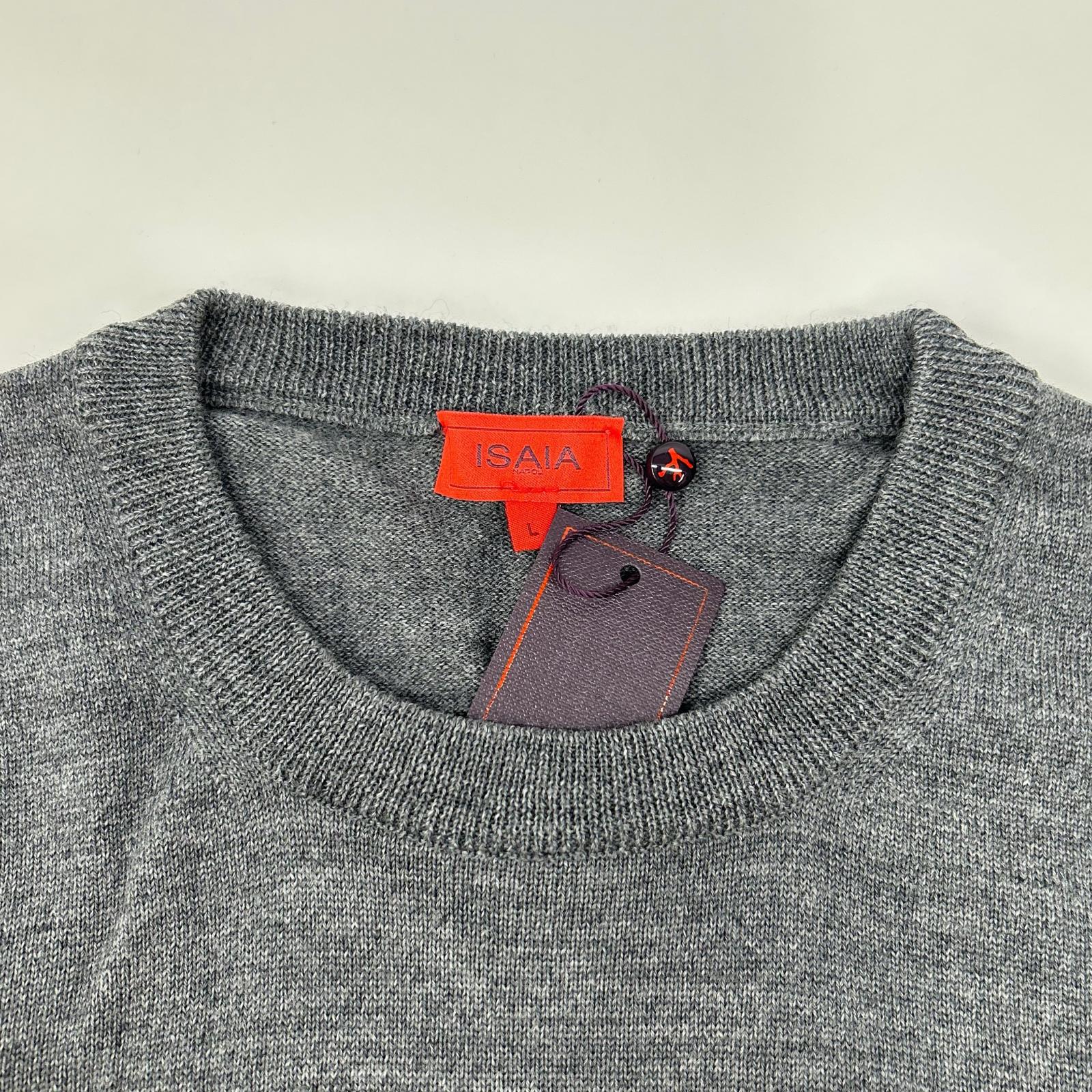 ISAIA イザイア MGKX05 グレー クルーネック ハイゲージ ニット トップス