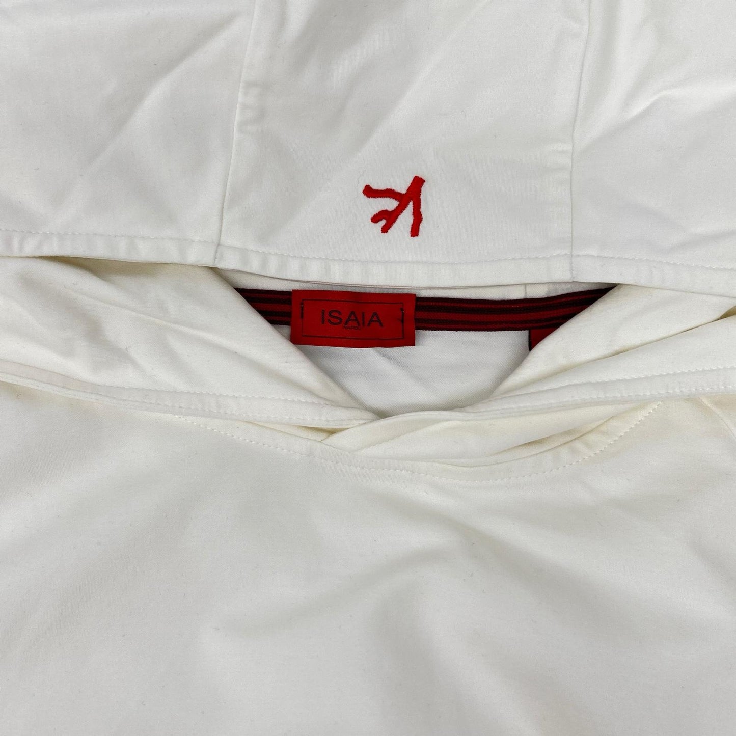 ISAIA イザイア MCF013 ホワイト ストレッチ プルオーバーパーカ トップス