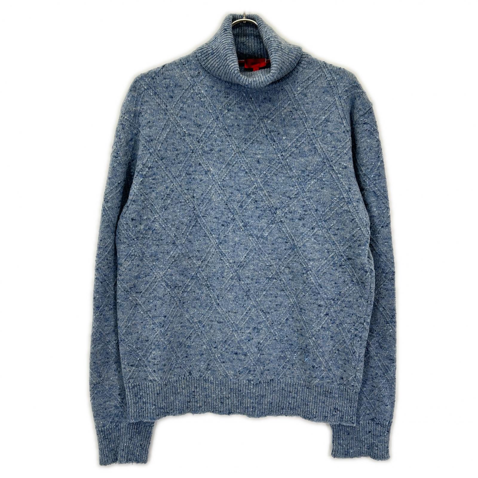 ISAIA イザイア MG7749 ブルー ミドルゲージ ハイネックニット トップス