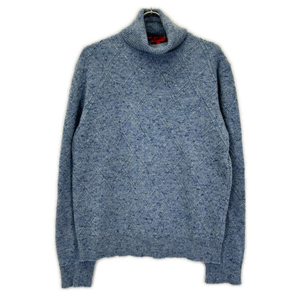 ISAIA イザイア MG7749 ブルー ミドルゲージ ハイネックニット トップス