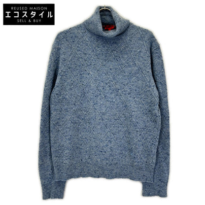 ISAIA イザイア MG7749 ブルー ミドルゲージ ハイネックニット トップス