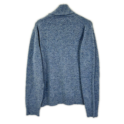 ISAIA イザイア MG7749 ブルー ミドルゲージ ハイネックニット トップス