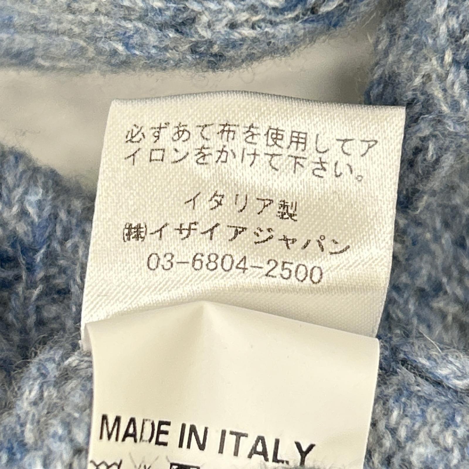 ISAIA イザイア MG7749 ブルー ミドルゲージ ハイネックニット トップス