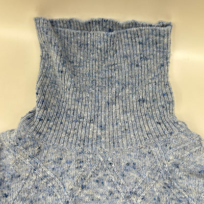 ISAIA イザイア MG7749 ブルー ミドルゲージ ハイネックニット トップス