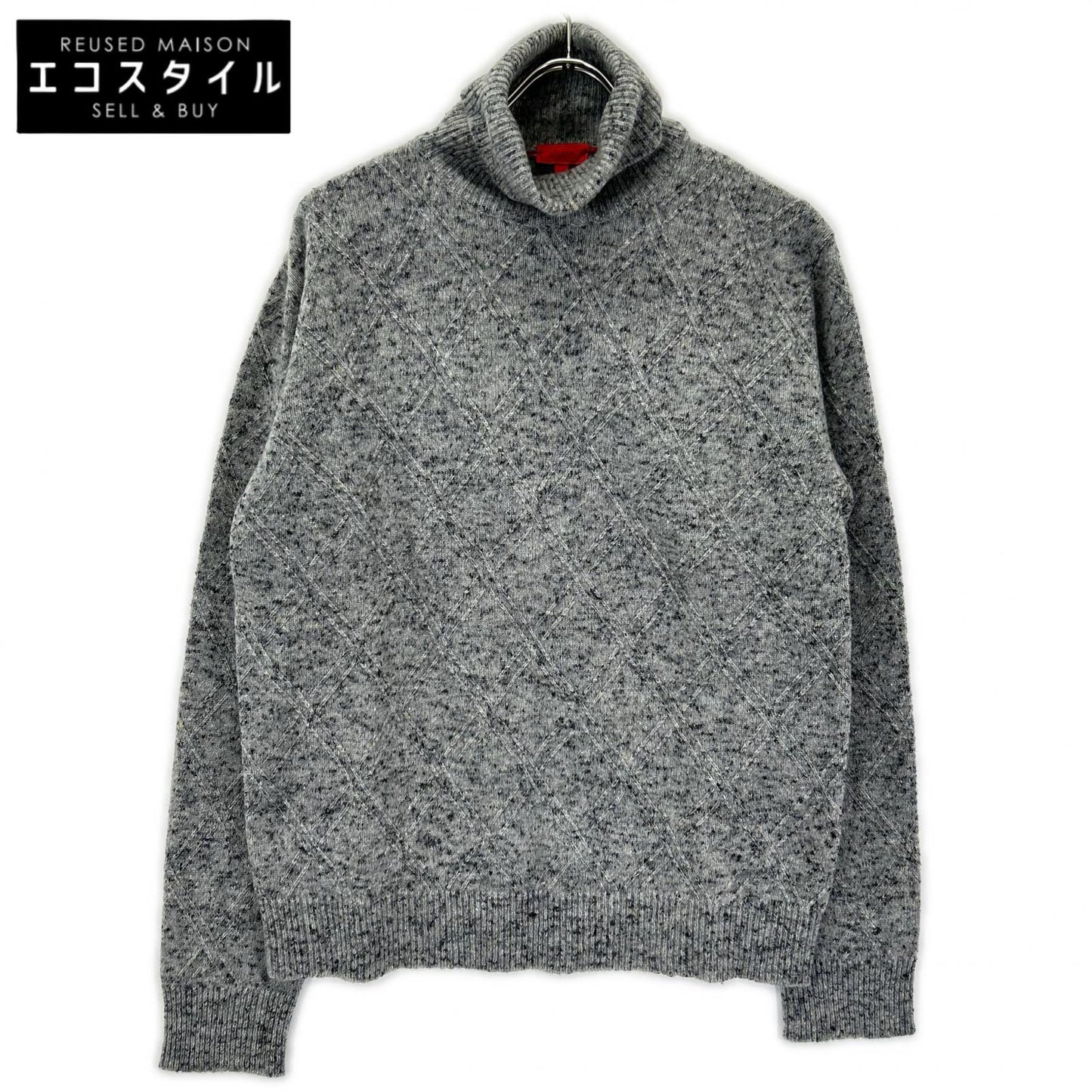 ISAIA イザイア MG7749 グレー ミドルゲージ ハイネックニット トップス