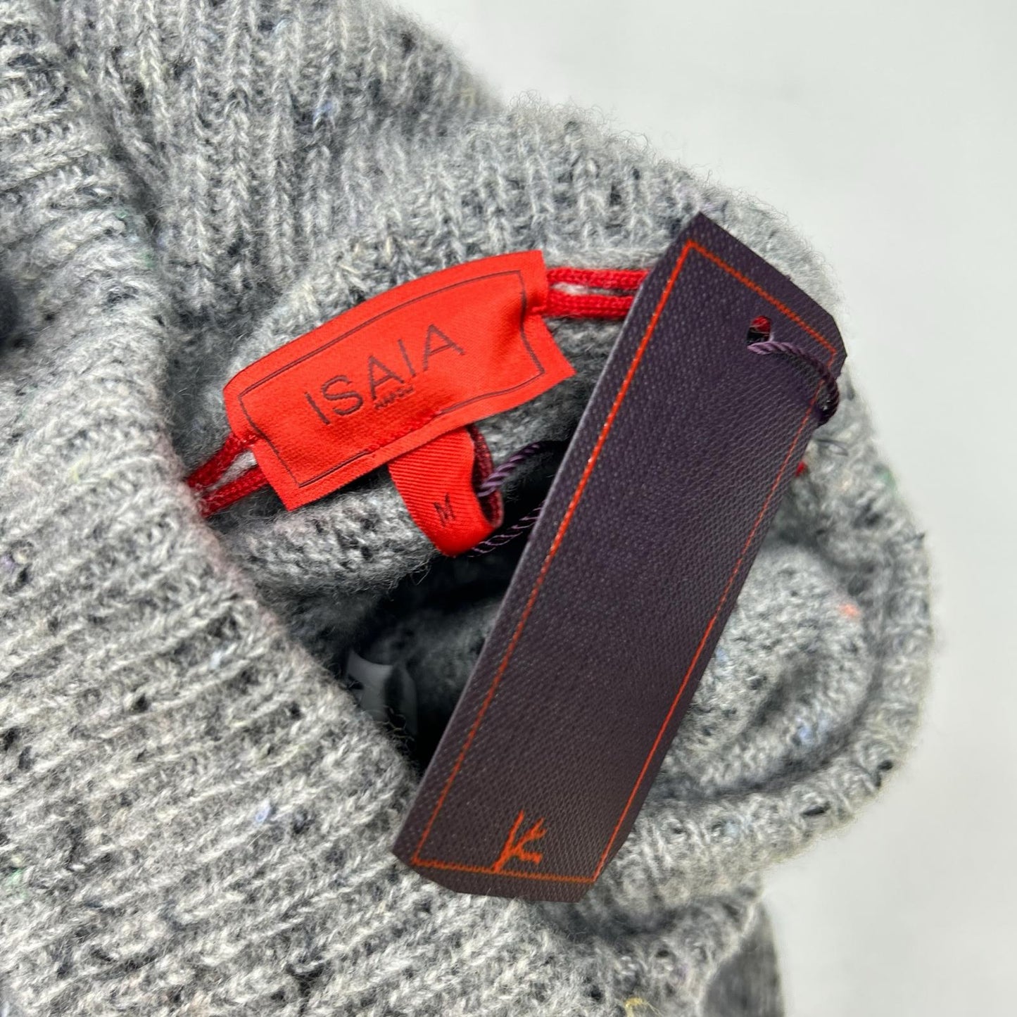 ISAIA イザイア MG7749 グレー ミドルゲージ ハイネックニット トップス
