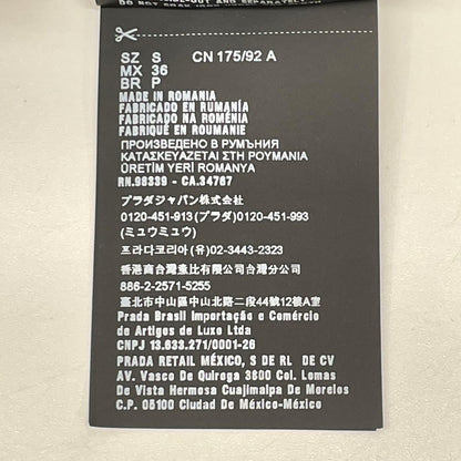 PRADA プラダ SJN263 ブラック ラバーロゴ ハイブリッド ロングスリーブポロシャツ トップス