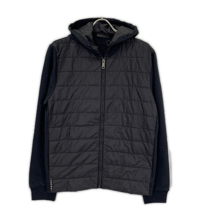 PRADA プラダ SJC574 ブラック ラバーロゴ ハイブリッド 中綿フーディジャケット ジャケット