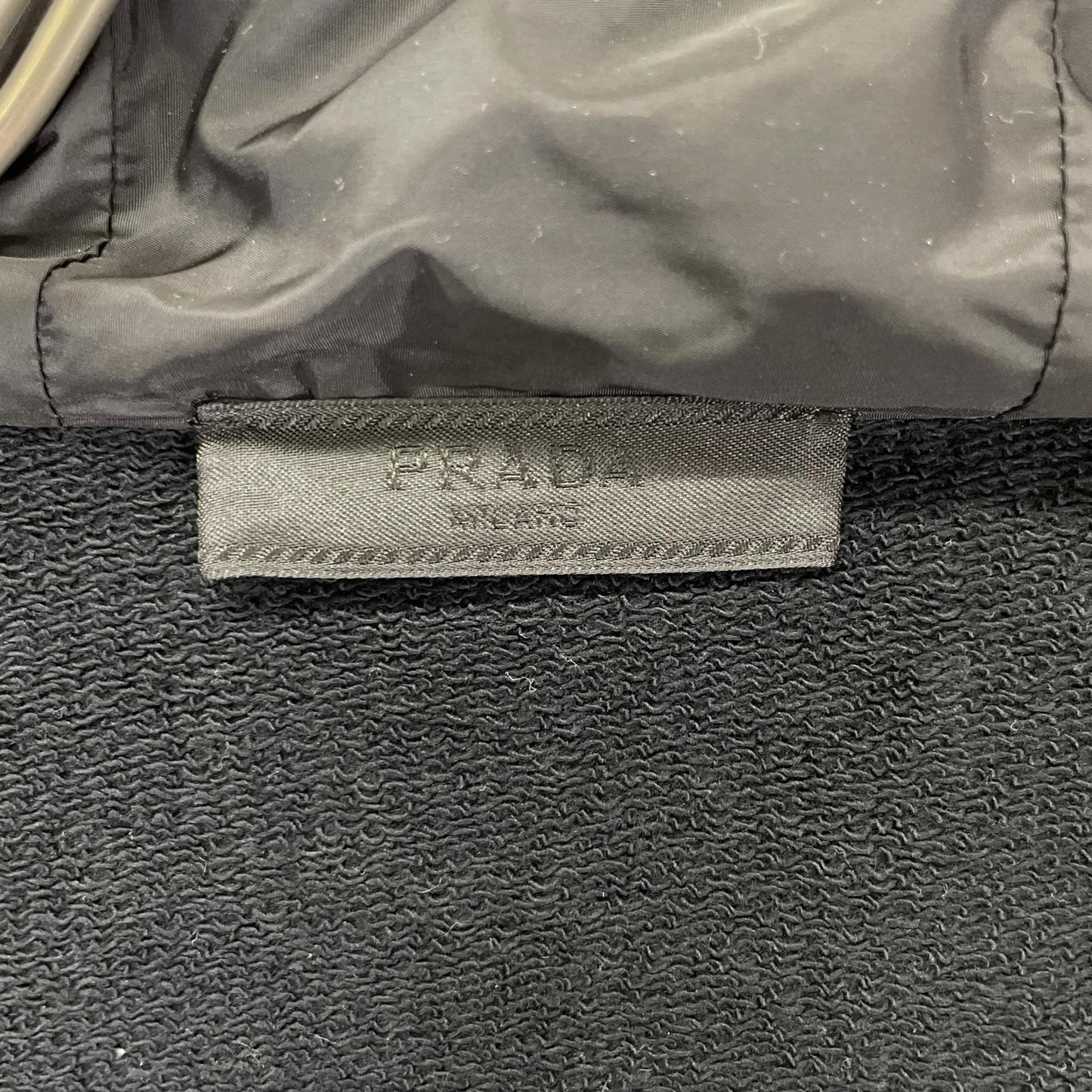 PRADA プラダ SJC574 ブラック ラバーロゴ ハイブリッド 中綿フーディジャケット ジャケット