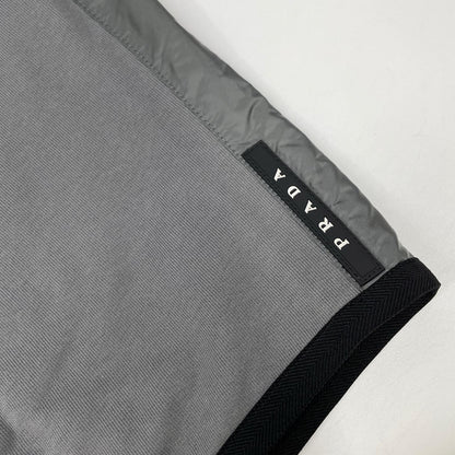 PRADA プラダ SJC568 グレー ラバーロゴ ハイブリッド ジップパーカ ジャケット