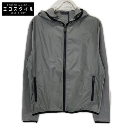 PRADA プラダ SJC568 グレー ラバーロゴ ハイブリッド ジップパーカ ジャケット