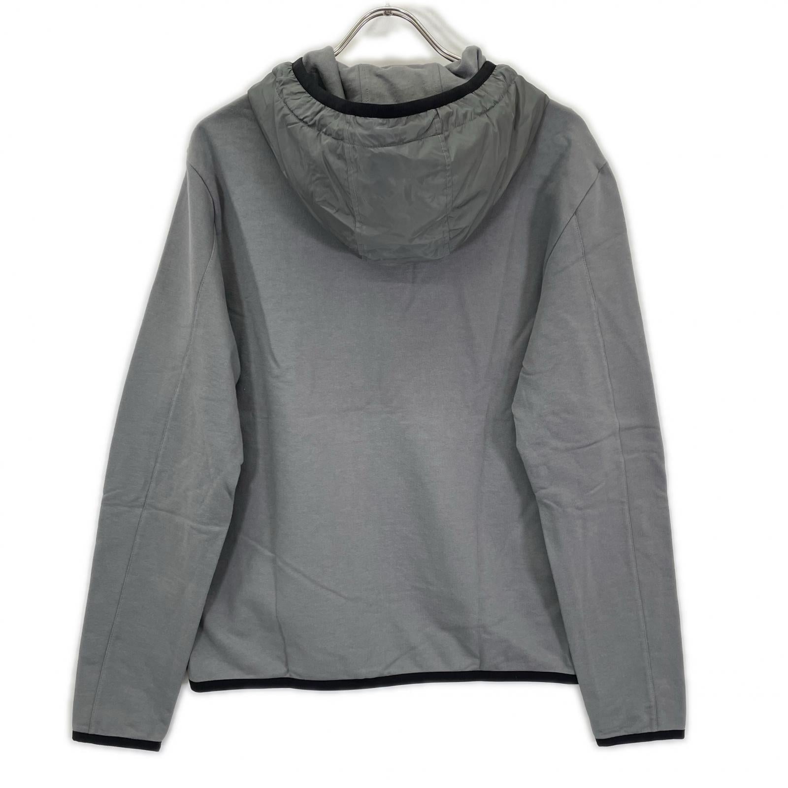 PRADA プラダ SJC568 グレー ラバーロゴ ハイブリッド ジップパーカ ジャケット
