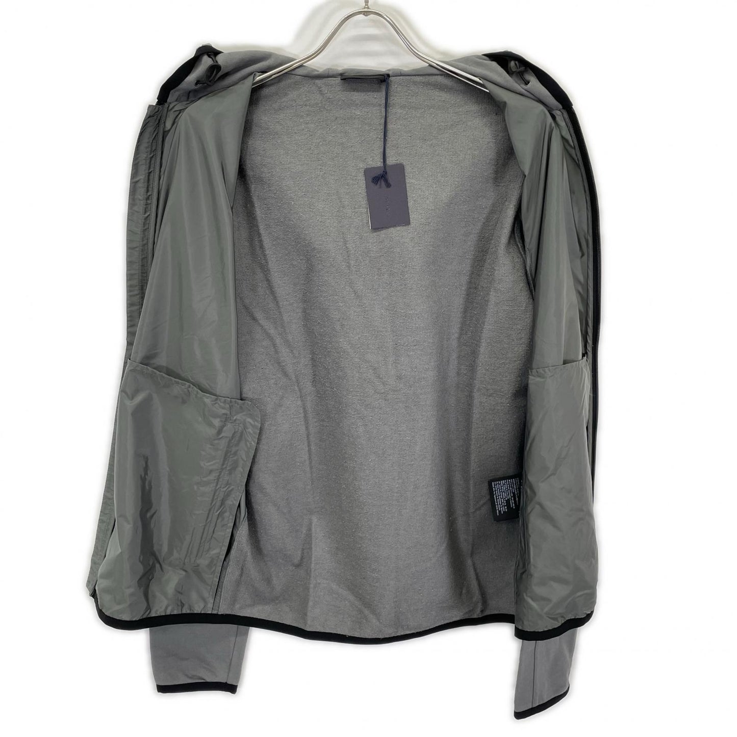 PRADA プラダ SJC568 グレー ラバーロゴ ハイブリッド ジップパーカ ジャケット