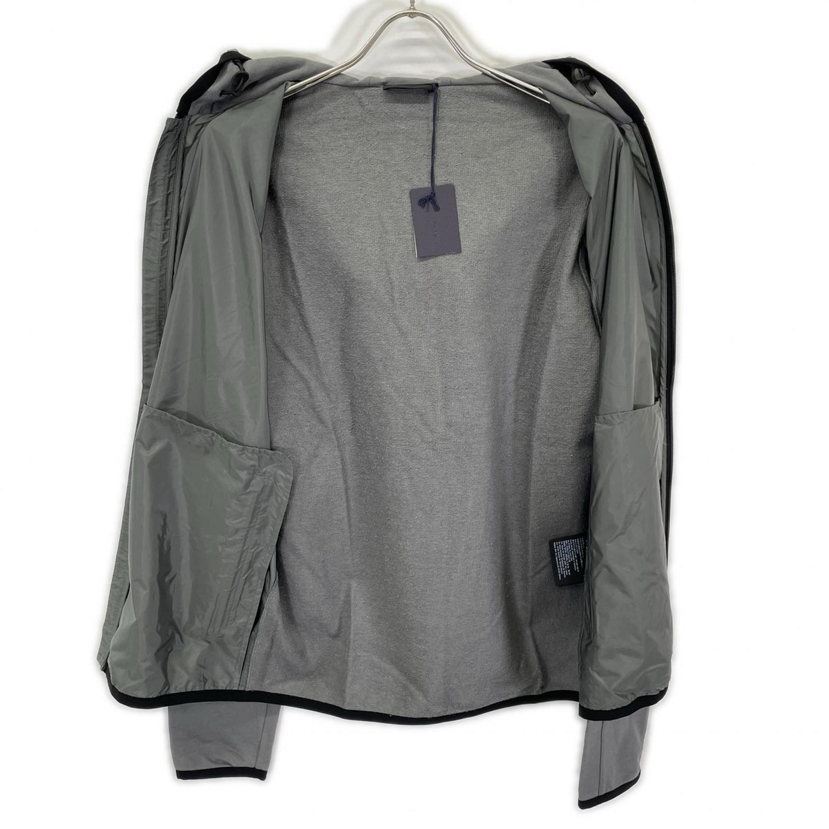 PRADA プラダ SJC568 グレー ラバーロゴ ハイブリッド ジップパーカ ジャケット