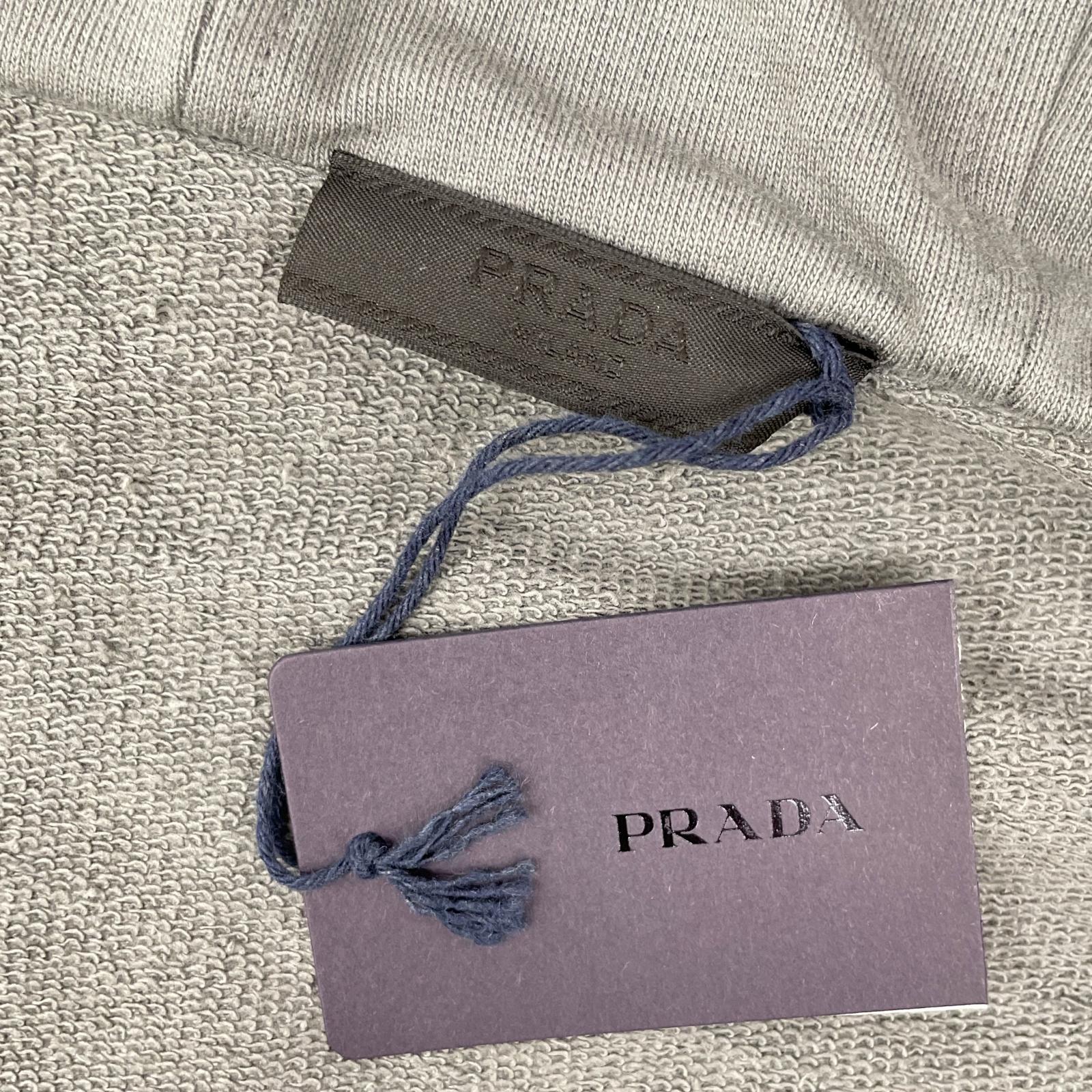 PRADA プラダ SJC568 グレー ラバーロゴ ハイブリッド ジップパーカ ジャケット