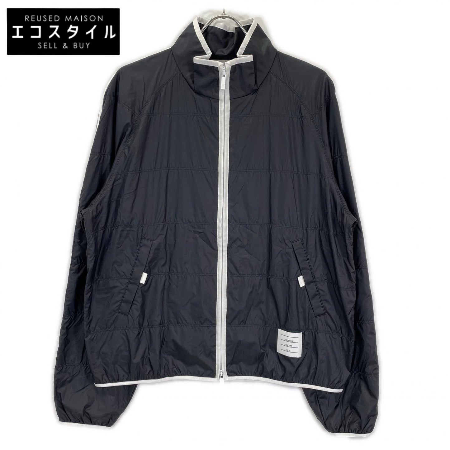 THOM BROWNE トムブラウン MJT319A-06859415 ブラック リップストップ トラックジャケット トップス
