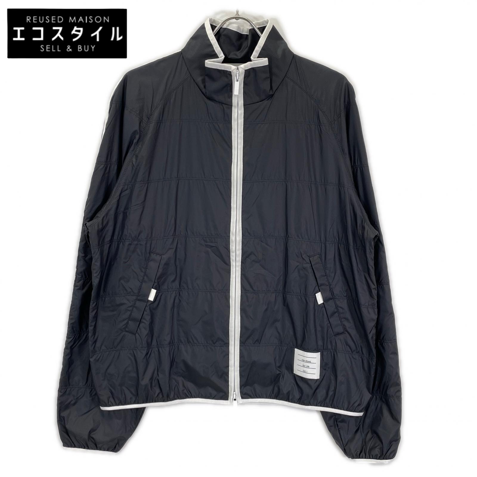 THOM BROWNE トムブラウン MJT319A-06859415 ブラック リップストップ トラックジャケット トップス