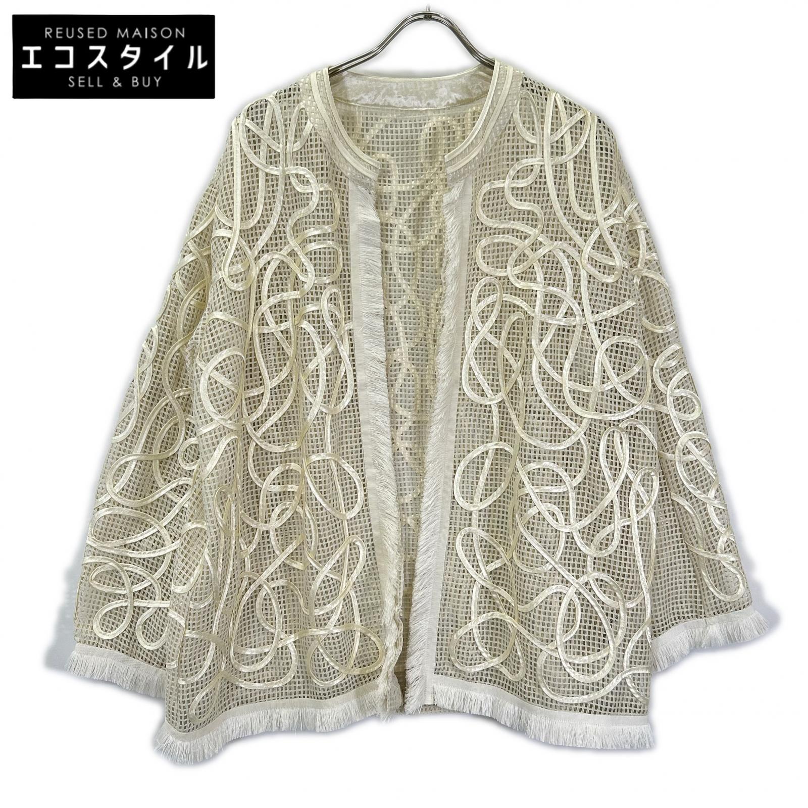 Ameri アメリ 02410690630 ベージュ シアーボタンレスジャケット ジャケット