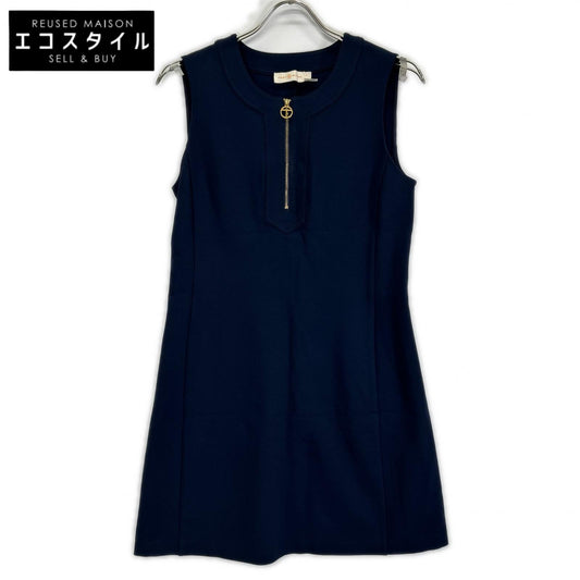 Tory Burch トリーバーチ ネイビー ハーフジップ スウェットワンピース ワンピース