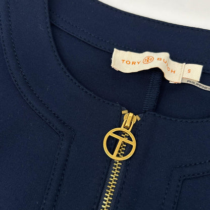 Tory Burch トリーバーチ ネイビー ハーフジップ スウェットワンピース ワンピース