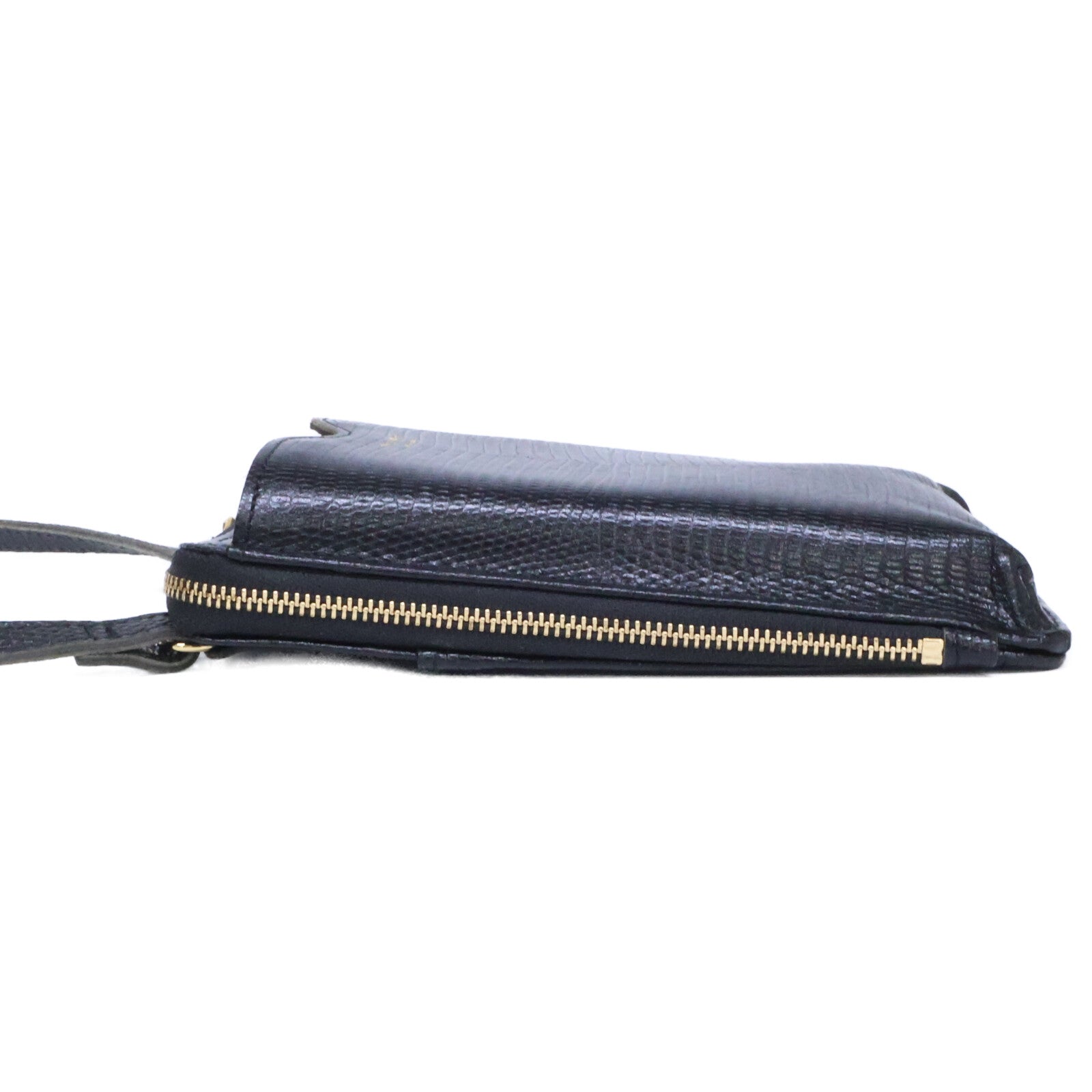 VIOLAd'ORO ヴィオラドーロ 【新品同様】V-1289 ADRIA 型押しレザー スマートフォンポシェット ショルダーバッグ