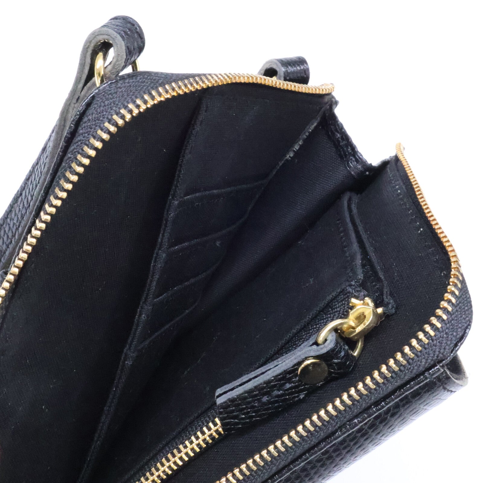 VIOLAd'ORO ヴィオラドーロ 【新品同様】V-1289 ADRIA 型押しレザー スマートフォンポシェット ショルダーバッグ