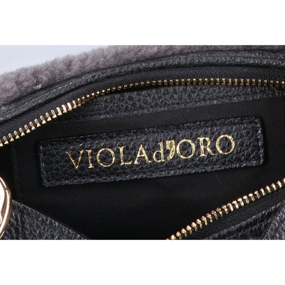 VIOLAd'ORO ヴィオラドーロ 【新品同様】V-8772 ムーン型 エコムートン ボア ショルダーバッグ