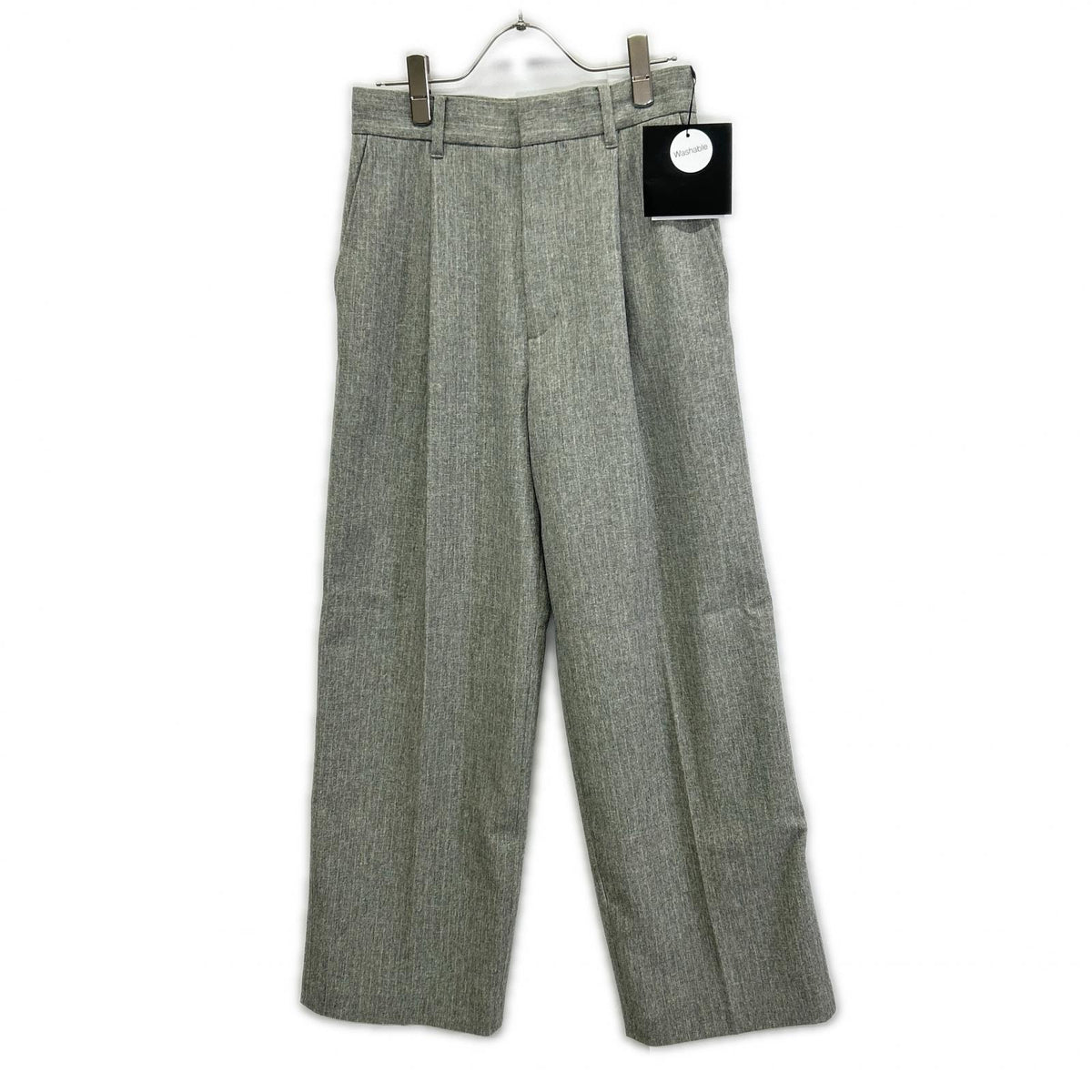 MICA & DEAL Mica & Deal 0125403308 Gray Worsted-Wool Pleated Pants Bottoms
