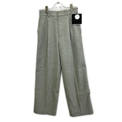 MICA & DEAL Mica & Deal 0125403308 Gray Worsted-Wool Pleated Pants Bottoms