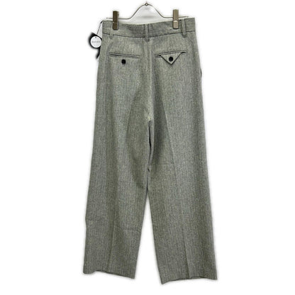 MICA & DEAL Mica & Deal 0125403308 Gray Worsted-Wool Pleated Pants Bottoms