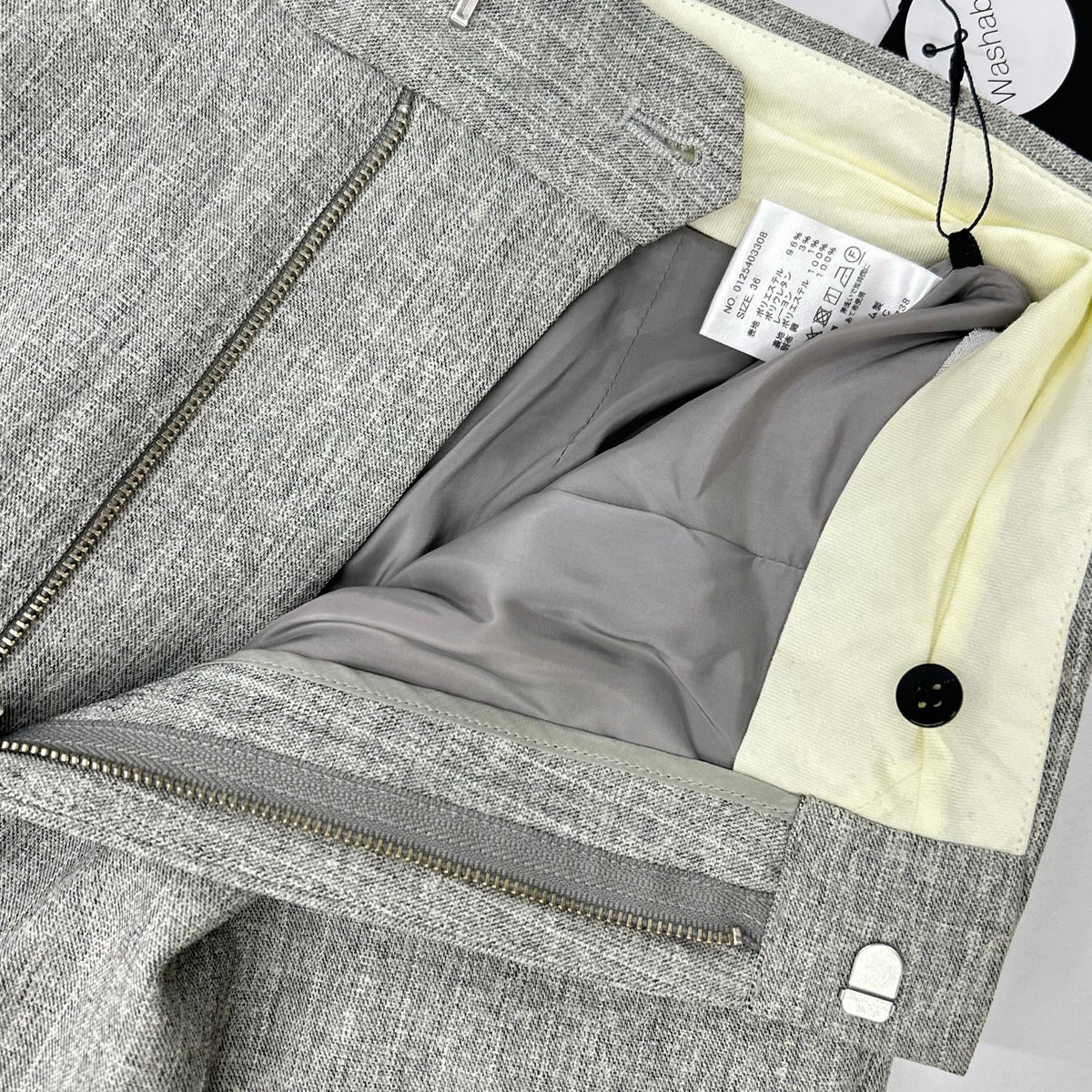 MICA & DEAL Mica & Deal 0125403308 Gray Worsted-Wool Pleated Pants Bottoms